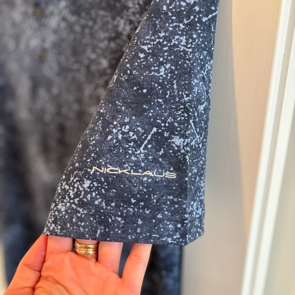 Jack Nicklaus NWT Palm Leaf Navy Blue Men's Golf Polo Size Small SPF 50 - Picture 3 of 10